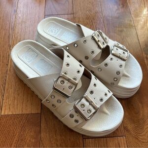 Everglades Chunky Double Buckle Slide Sandals Size EU 40